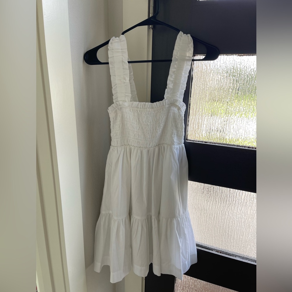 Abercrombie & Fitch - white cotton summer smocked mini dress